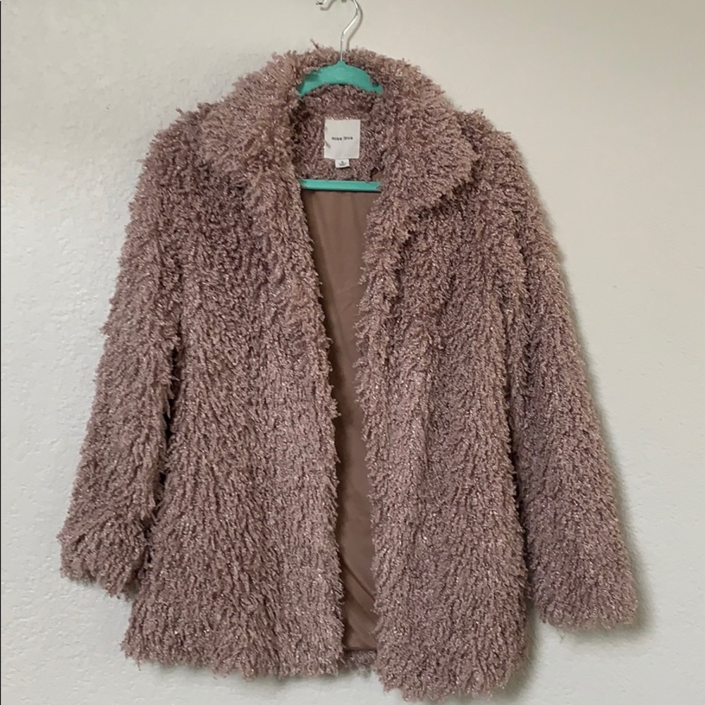 Faux fur shaggy coat